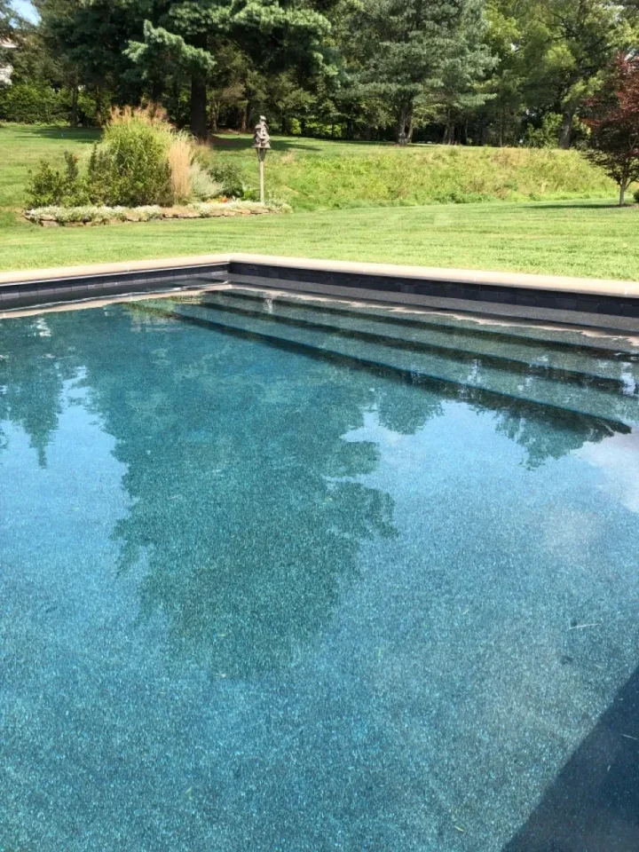 Beautifully resurfaced, sparkling pool finish